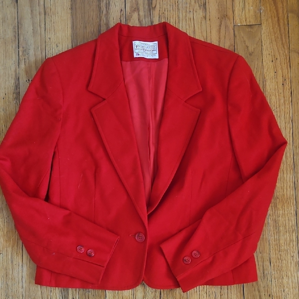 Pendleton Vintage Wool Women's Red Blazer